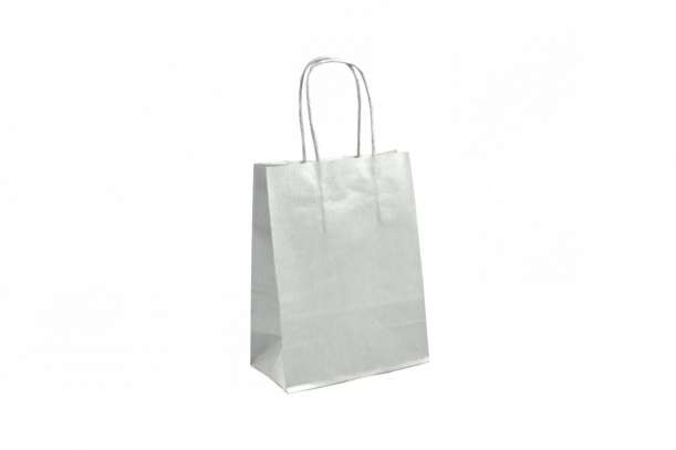 Shopper manico torciglione argento