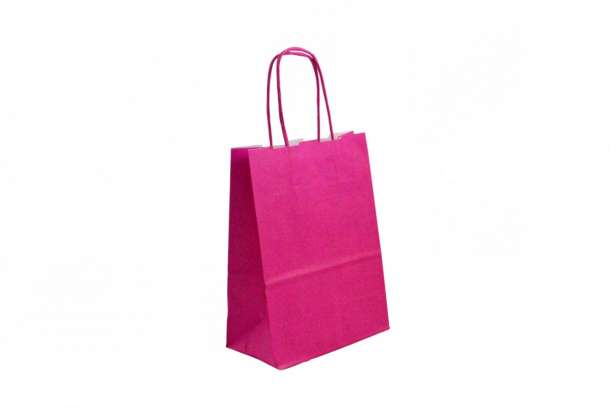 Shopper manico torciglione fucsia