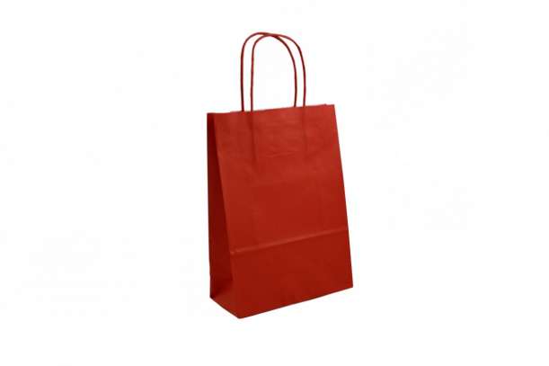 Shopper manico torciglione rosso