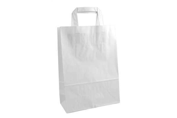 Shopper manico piattina bianco