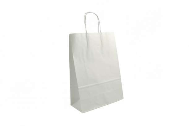 Shopper manico torciglione bianco