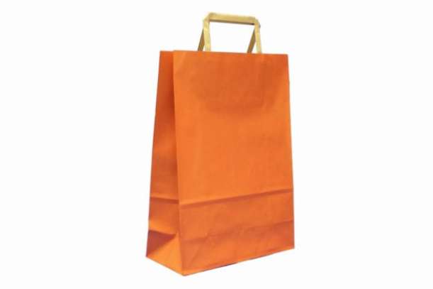 Shopper manico piattina arancio