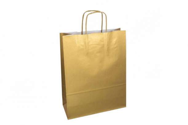 Shopper manico torciglione oro
