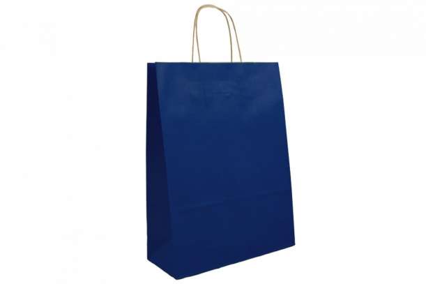 Shopper manico torciglione blu
