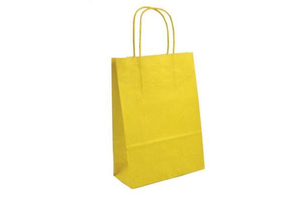 Shopper manico torciglione giallo
