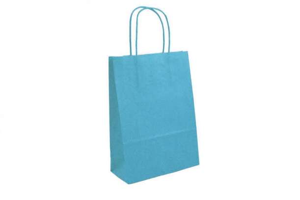 Shopper manico torciglione turchese