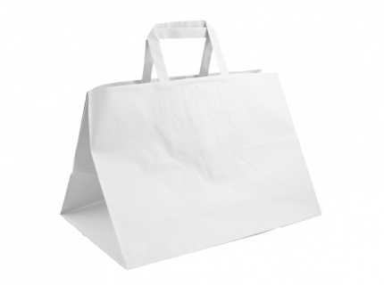 Shopper take away manico piattina bianco personalizzabile
