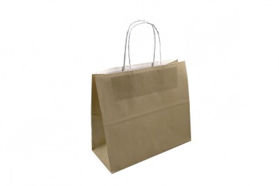 Shopper manico torciglione tortora in carta