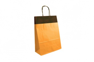 Shopper bicolore arancio in carta