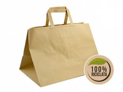 Shopper take away manico piattina avana riciclato personalizzabile
