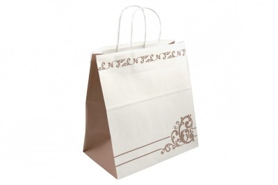 Shopper take away kraft bianco capri in carta